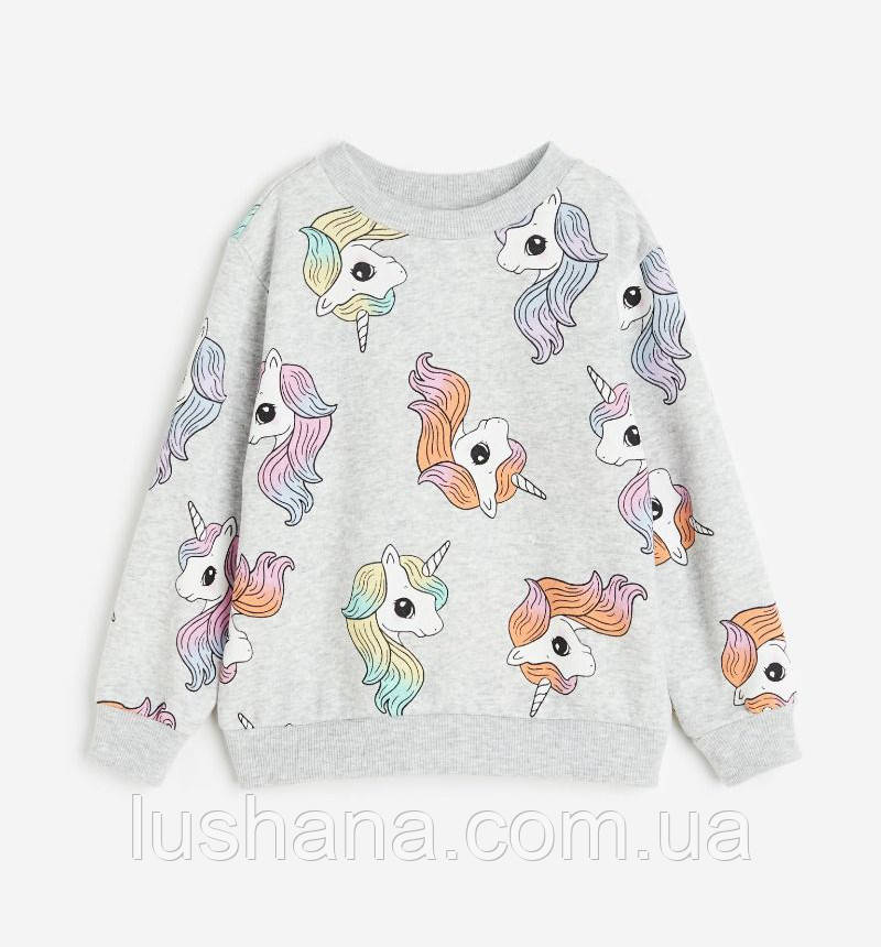 Утеплений джемпер світшот H&M на дівчинку / на флісі / р.110-116 / 4-6 років, фото 1