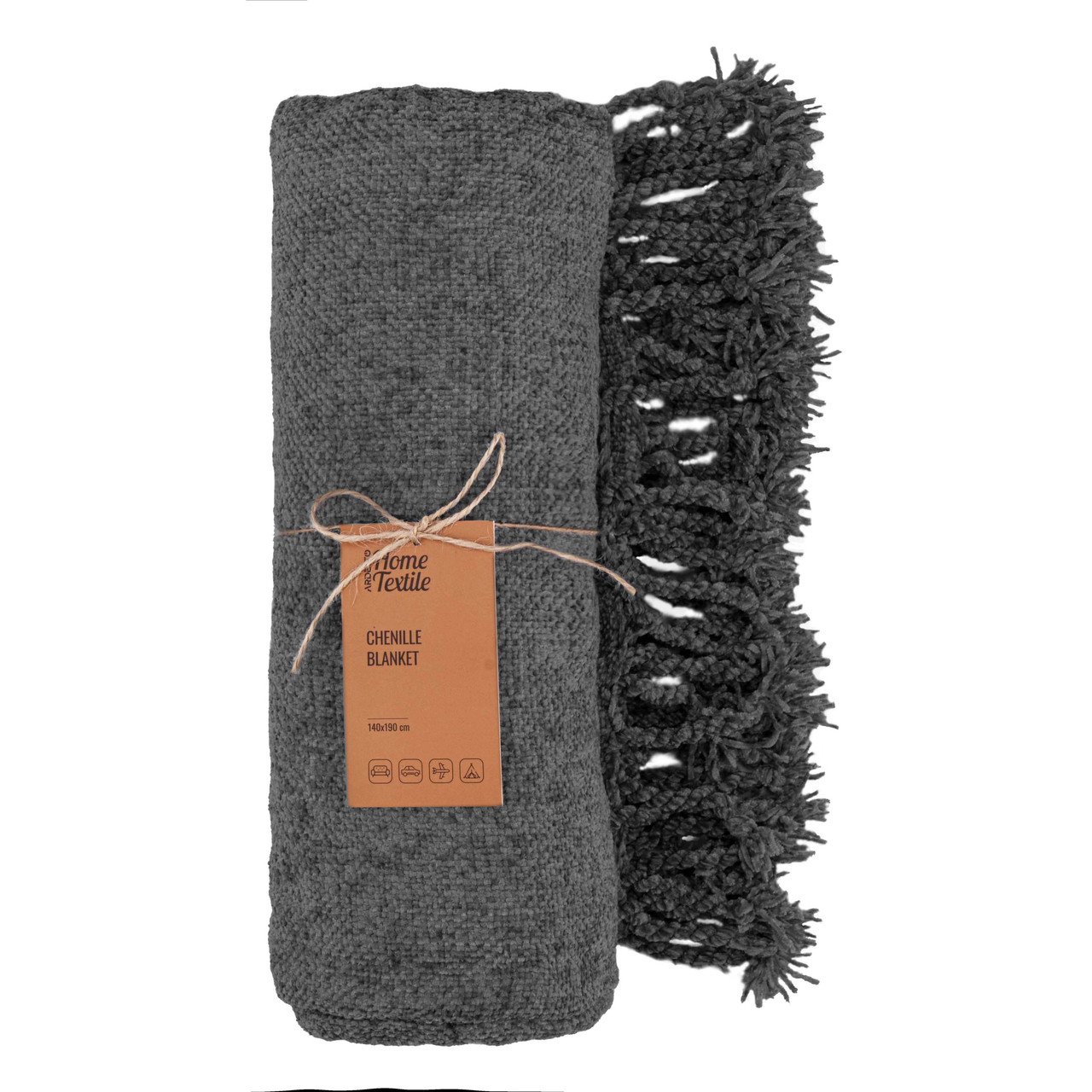 Плед Ardesto Chenille 140х190 см сірий ART0203CH