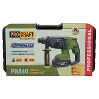 Перфоратор строительный аккумуляторный Procraft PHA40 (с 2 акб и ЗУ), Мощный бесщеточный перфоратор в кейсе
