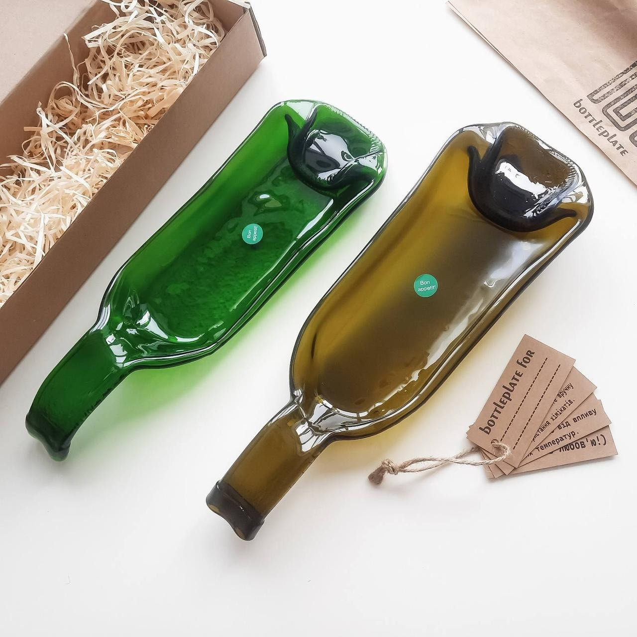 Тарілка зі сплющеної пляшки винной Elegance фьюзинг, фото 1