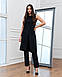 Елегантний нарядний жіночий брючний костюм без рукавів Jordan, чорний, фото 2
