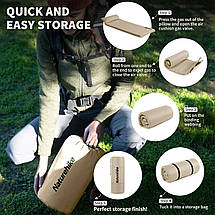 Самонадувний каремат з подушкою Naturehike CNK2450WS020 (Beige), фото 6