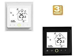 Терморегулятор EcoTerm PRO White/Black Терморегулятор для теплої підлоги Електронний терморегулятор