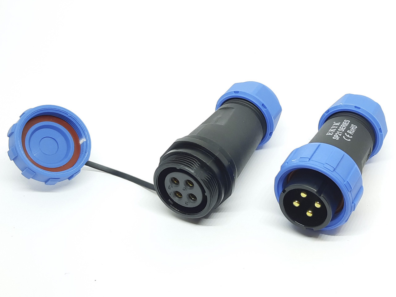 Герметичний роз'єм EKYK SP21(SD21) стикувальний 4Pin 4 контакту, IP68, фото 1