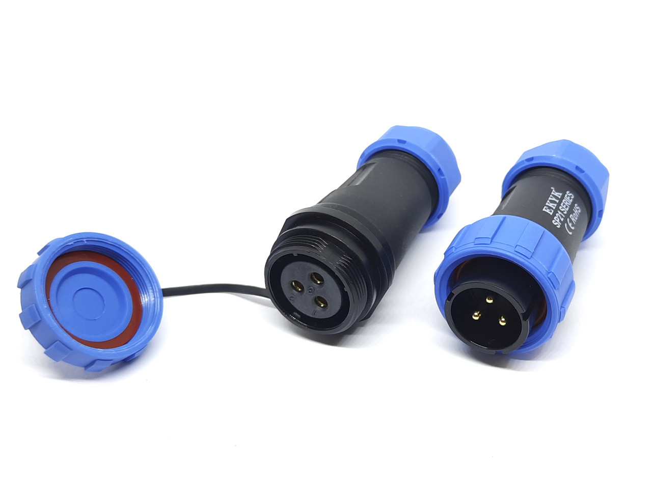 Герметичний роз'єм EKYK SP21(SD21) стикувальний 3Pin 3 контакту, IP68, фото 1