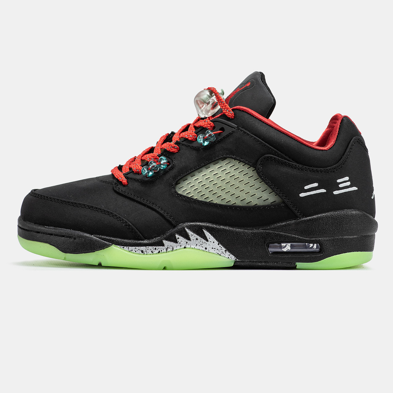Чоловічі Кроссовки Nike Air Jordan 5 Low x Clot Black Green / Найк Аїр Джордан 5 Клот Низькі Чорні із Зеленим