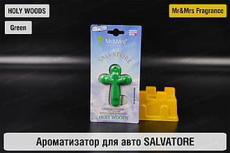 Ароматизатор для авто SALVATORE зелений із ароматом СВЯТОГО ЛІСУ/HOLY WOODS – Mr&Mrs Fragrance