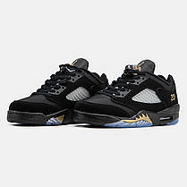 Чоловічі Кроссовки Nike Air Jordan 5 Low Wings Black / Найк Аїр Джордан 5 Вінгс Низькі Чорні з Синім, фото 5