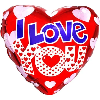 Фольгована кулька серце "I love you сердечка" червона Flexmetal 18"(45см) 1шт.