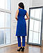 Елегантний нарядний жіночий брючний костюм без рукавів Jordan, синій, електрик, фото 5
