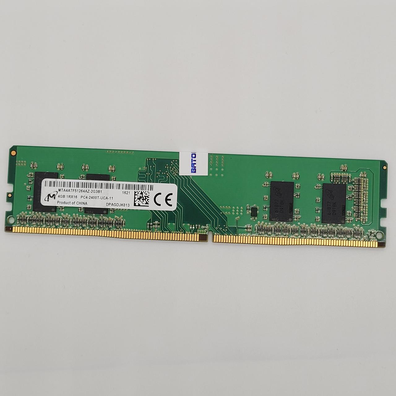 Оперативна пам'ять Micron DDR4 4Gb 2400MHz 2400T PC4-19200U 1R16 CL17 (MTA4ATF51264AZ-2G3B1) Б/В