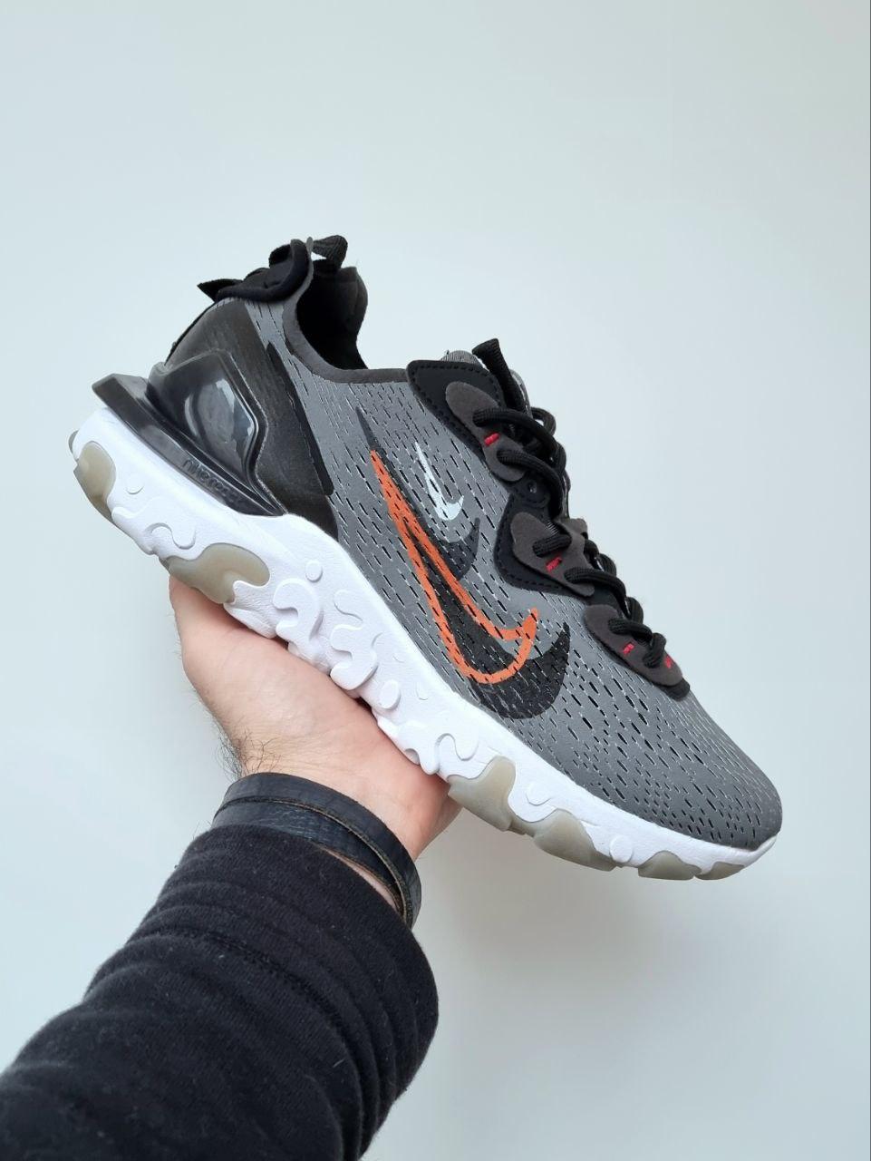 Чоловічі Кросівки Nike React Vision Grey Orange / Найк Реакт Віжен Сірі з Помаранчевим