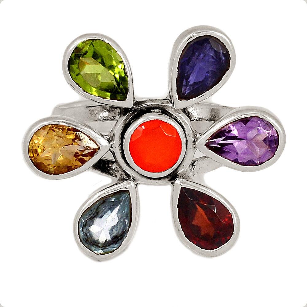 7 чакр Кундаліні срібна каблучка, 2495КЧ