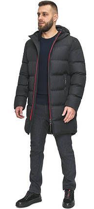 Чоловіча зимова стьобана чорна куртка модель 2855 52 (XL), фото 1