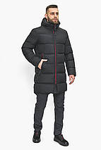 Чоловіча зимова стьобана чорна куртка модель 2855 52 (XL), фото 4