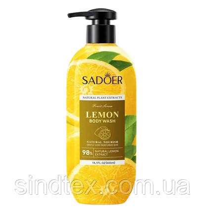 Гель для душу з екстрактом лимона Sadoer, 400 мл, фото 1