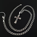 Срібна цепочка з хрестиком чоловіча. Срібний хрестик із золотими пластинами і чоловіча срібна цепочка. 60 см, фото 10