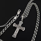 Срібна цепочка з хрестиком чоловіча. Срібний хрестик із золотими пластинами і чоловіча срібна цепочка. 60 см, фото 6