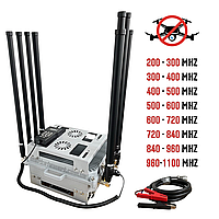8-діапазонний РЕБ на авто (200 MHz-1100 MHz, 50W) Купольний глушник FPV Дронів. Антидрон система проти БПЛА