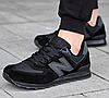 Чоловічі кросівки New balance 574 black Classic Нью Баланс чорні замшеві, фото 9