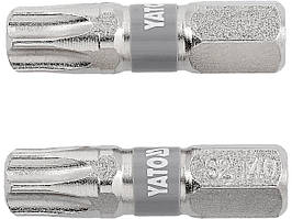 Насадка викруткова YATO TORX T40 х 25 мм. HEX 1/4", покрита нікелем, 2 шт.[10]