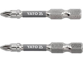 Насадка викруткова YATO PZ1 х 50 мм. HEX 1/4", покрита нікелем, 2шт.[10]