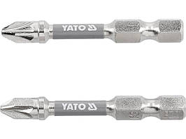 Насадка викруткова YATO PZ2 х 50 мм. HEX 1/4", покрита нікелем, 2шт.[10]