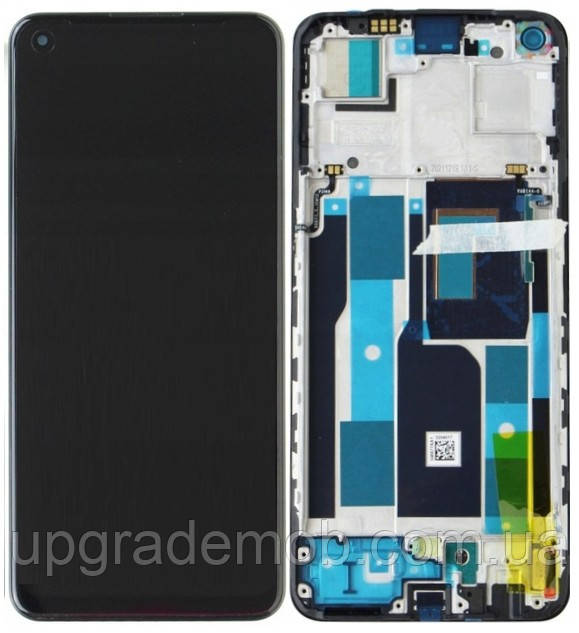 Дисплей модуль тачскрин Realme 9 Pro Plus чорний OLED з рамкою, фото 1