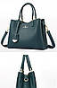 Жіноча сумочка з натуральної шкіри сіро-синя, фото 3