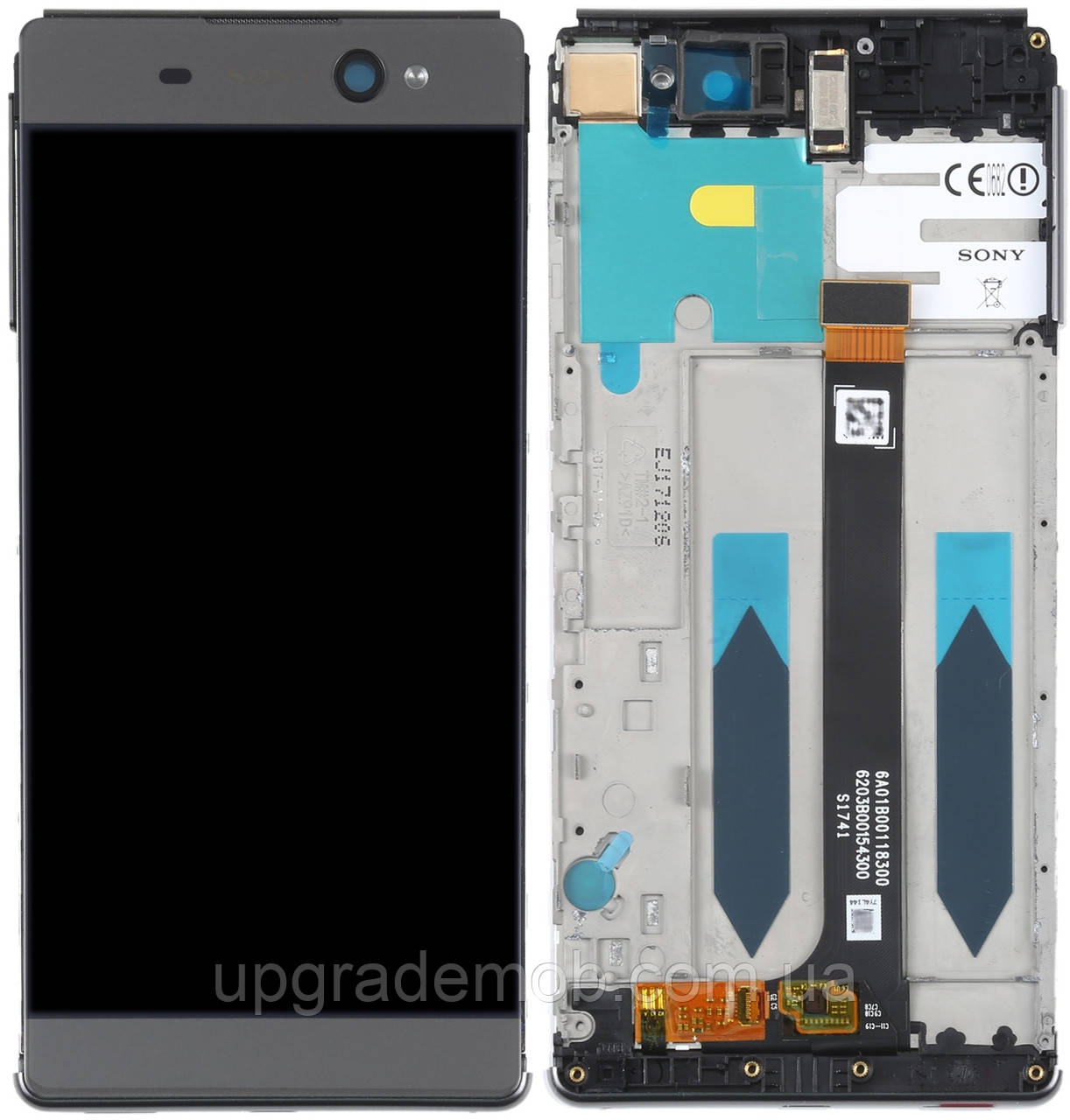 Дисплей модуль тачскрин Sony F3211 Xperia XA Ultra/F3212/F3213/F3215/F3216 сірий Graphite Black з рамкою