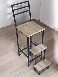 Стілець драбина в стилі лофт буд сонома зі спикою Magus Наша Ковка