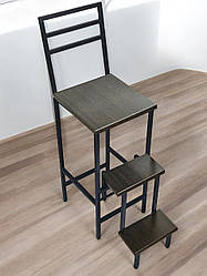 Стілець драбина Лофт зі спинкою на три ступені Magnus чорний-венге