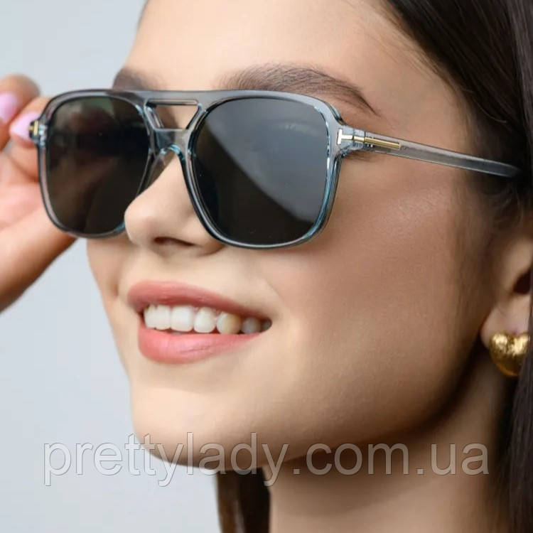 Сонцезахисні окуляри унісекс авіатор Casual чорні з прозорим