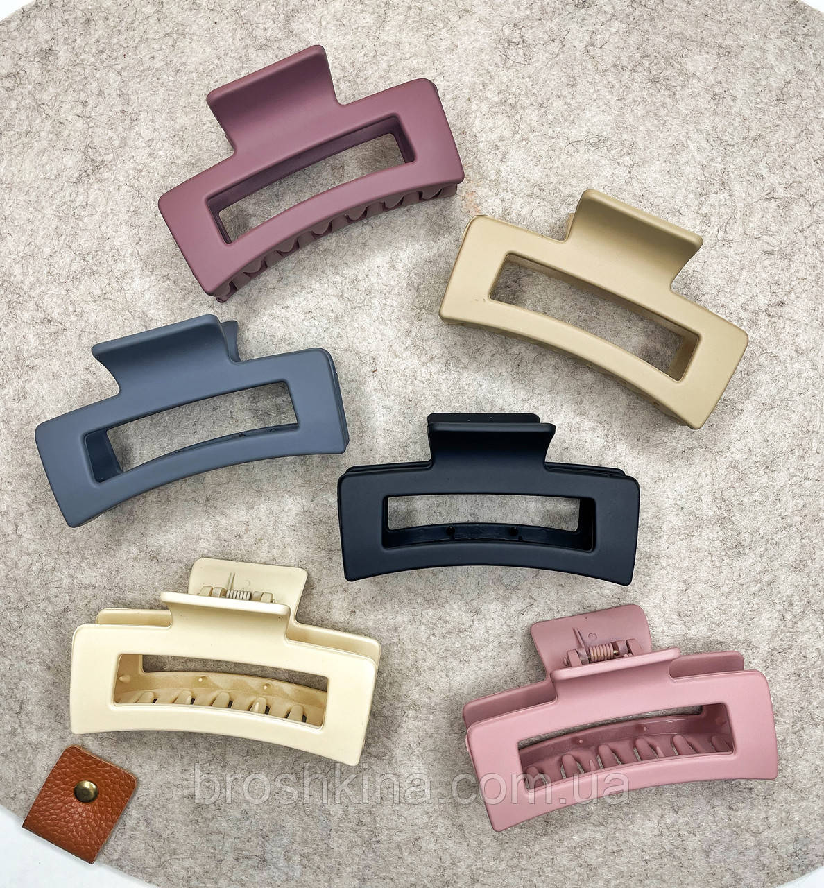 Крабі для волосся гуртом каучук 8.5 см 12 шт/пач КОЛЬОРОВІ, фото 1