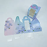 Коробка для капкейків (1 шт), 82*82*100 мм, з вікном, "Весняні квіти", фото 3