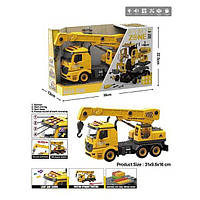Машинка-конструктор із викруткою Спецтехніка, будівельний Автокран із рухомими елементами інерційна