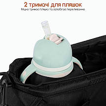 Сумка органайзер для коляски Swan 3в1 зручний аксесуар мамам органайзери дитячих речей універсальний на прогулянки стильний чорна, фото 6
