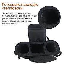 Сумка органайзер для коляски Swan 3в1 зручний аксесуар мамам органайзери дитячих речей універсальний на прогулянки стильний чорна, фото 5