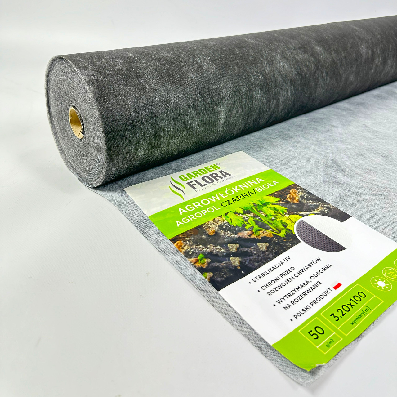 Агроволокно Чорне-Біле мульчуюче 50 г/м2 (3.20м/100 м) Garden Flora Польща агроволокно для городу