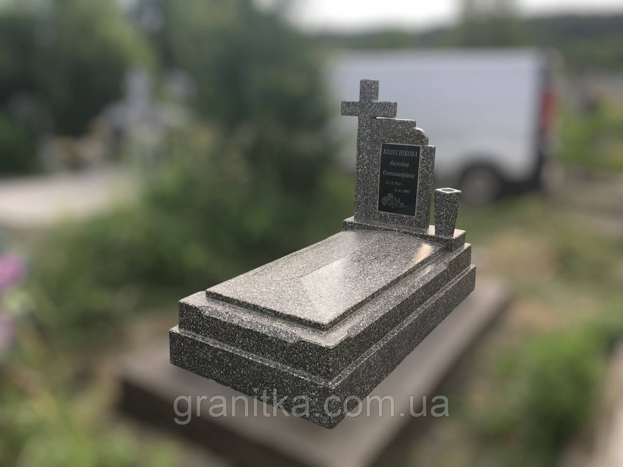 Памятник одинарний сірий 161, фото 1