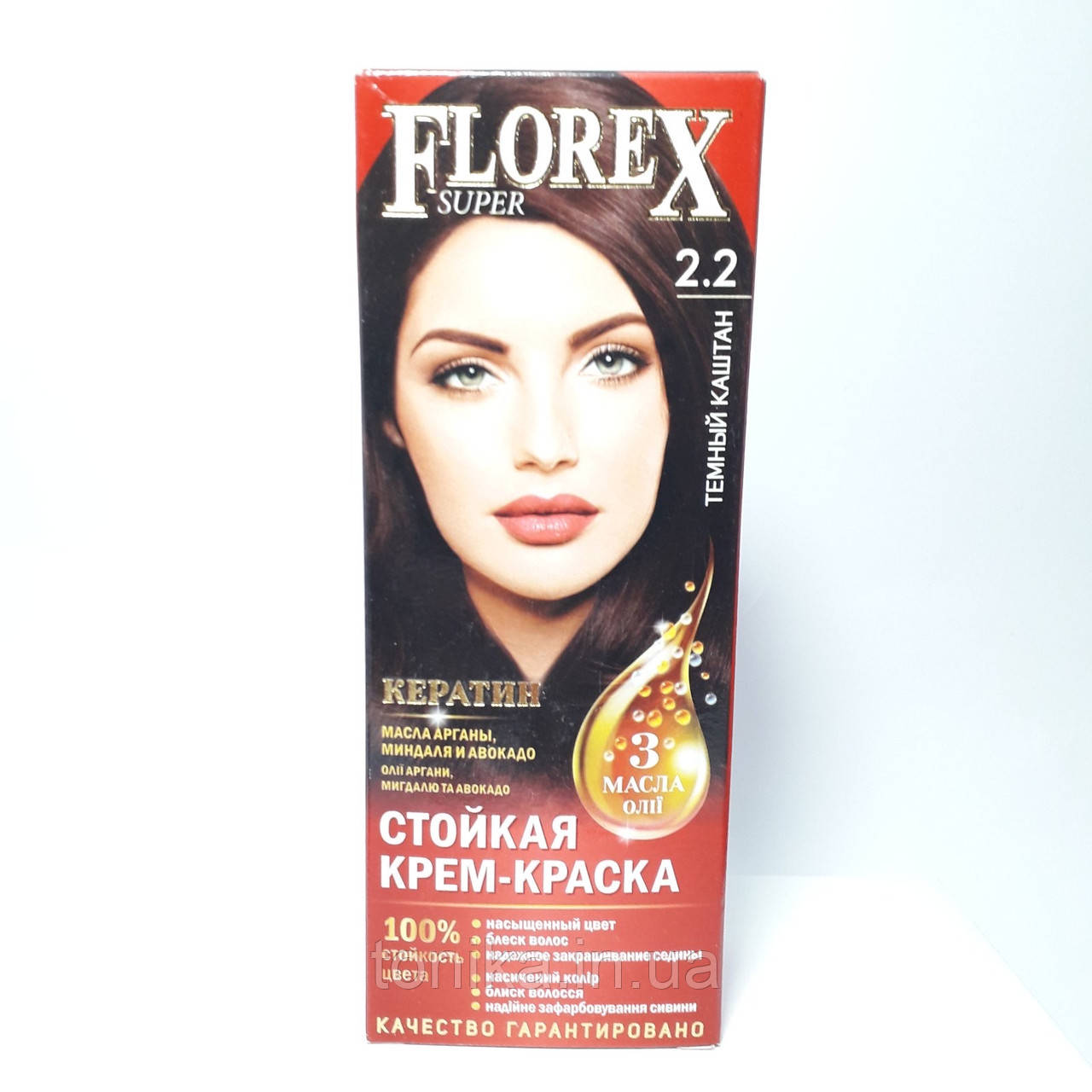 СТІЙКА КРЕМ-ФАРБА ДЛЯ ВОЛОССЯ FLOREX SUPER 2.2/ Флорекс фарба для волосся, фото 1