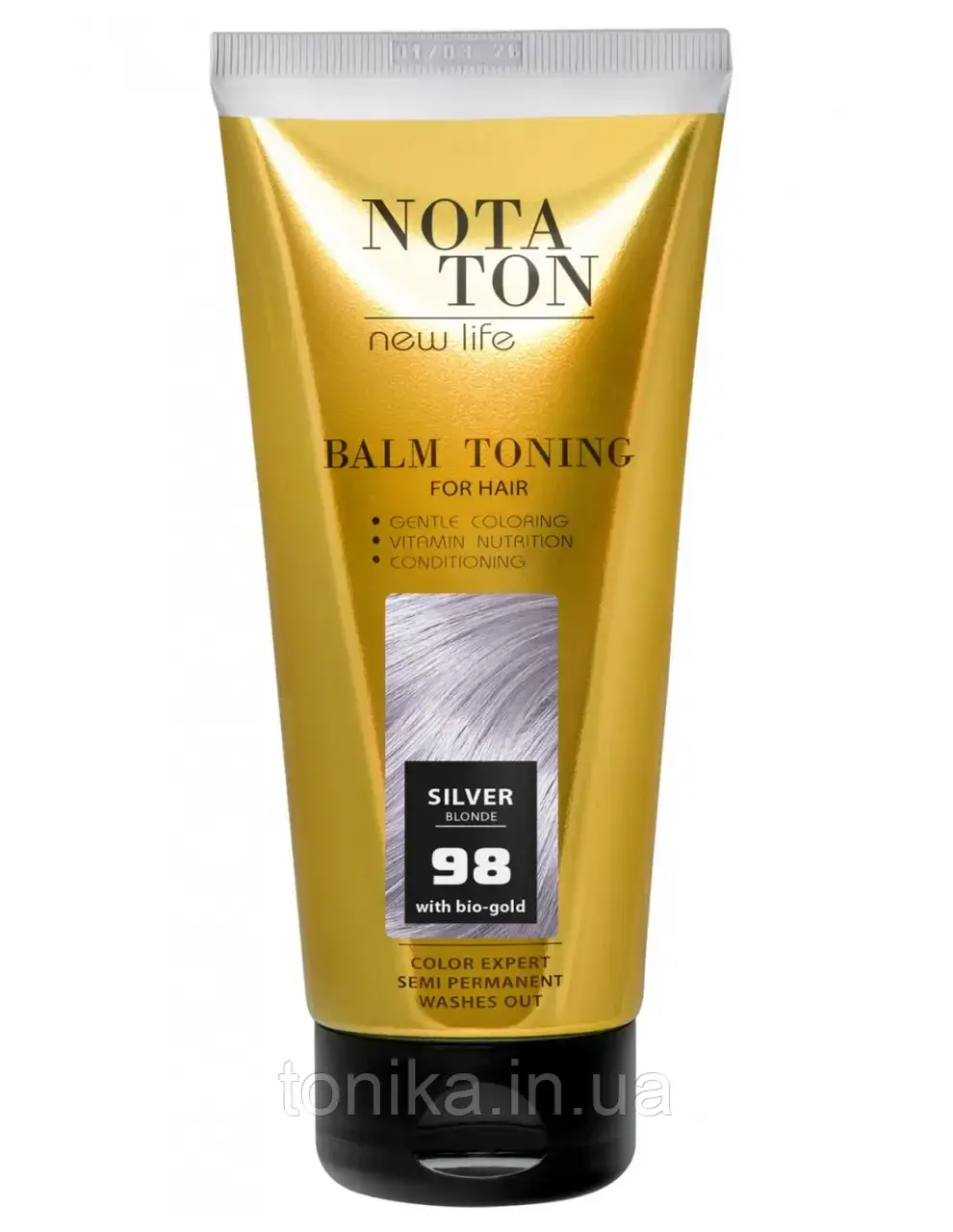Тонуючий бальзам НОТАТОН з біозолотом Сріблястий Блонд No 98 Nota Ton Тоніка, фото 1