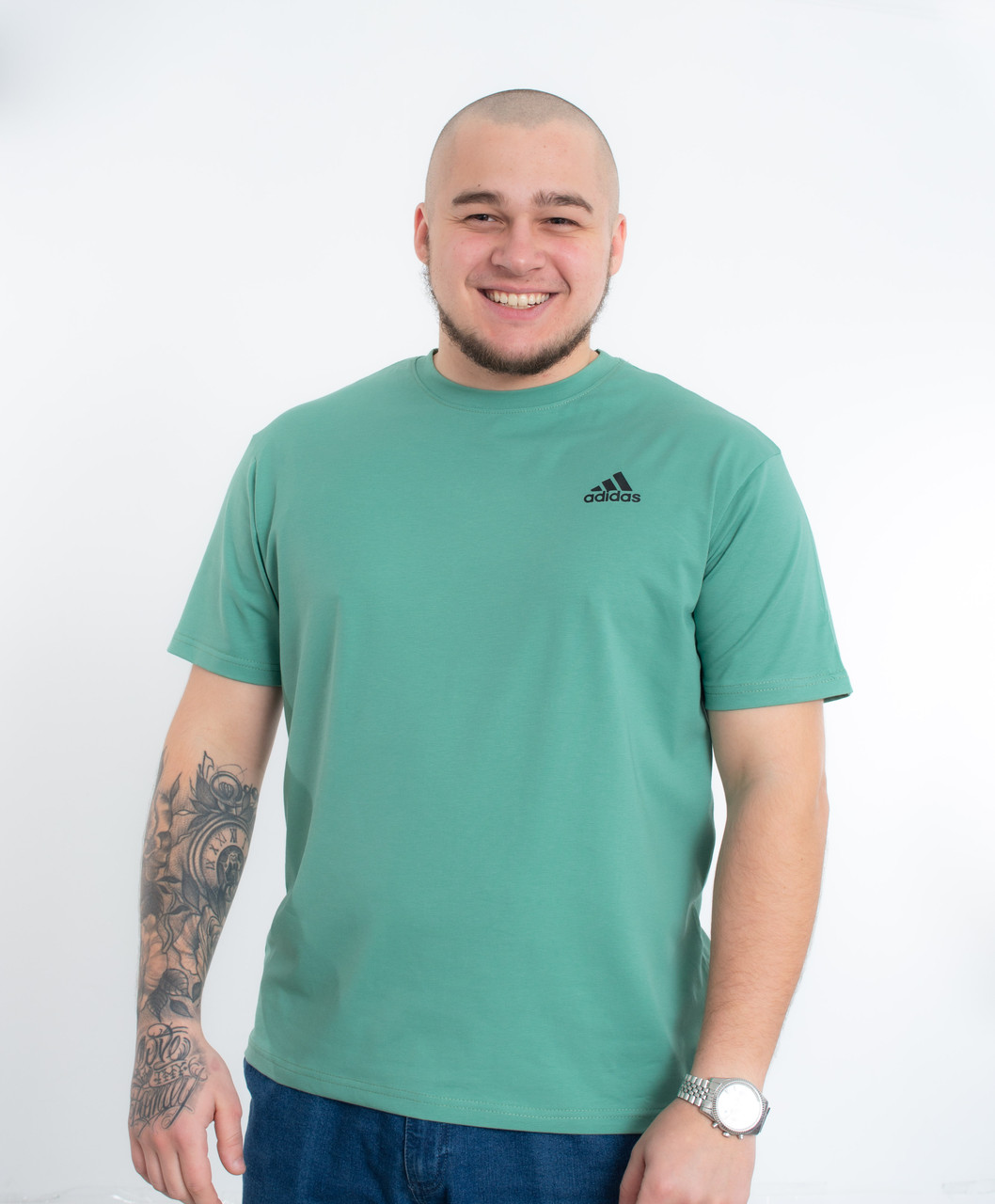 Футболка Батал оптом FB-0324 Adidas  м"ята