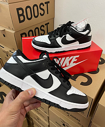 Кросівки Nike SB Dunk Low White Black кеди Найк СБ Данк Лоу чорно-білі стильні шкіряні весна осінь жіночі чоловічі