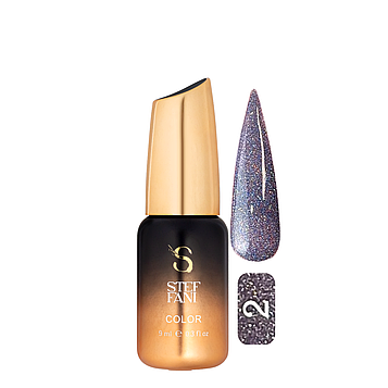 Гель-лак для нігтів з блискітками Steffani Color Gel Polish Starlight 9 мл, 02 Бузковий з шиммером