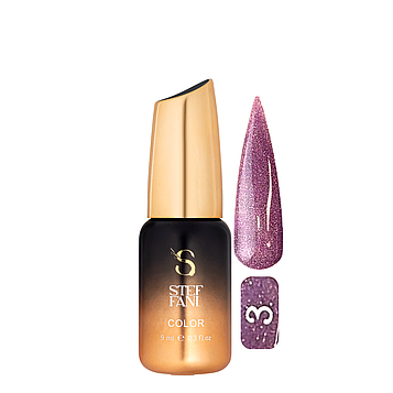 Гель-лак для нігтів із блискітками Steffani Color Gel Polish Starlight 9 мл, 03 Пурпурний із шиммером