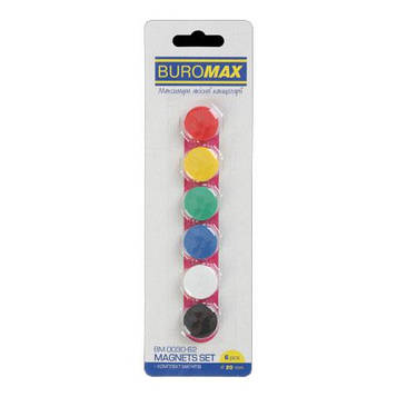 Набір магнітів Buromax 20 мм 6 шт. (BM.0030-62)