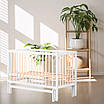 Дитяче ліжечко для комфортного сну малюка з народження Колиска з висувною паличкою колір білий натуральний, фото 9