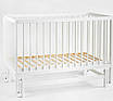 Дитяче ліжечко для комфортного сну малюка з народження Колиска з висувною паличкою колір білий натуральний, фото 4