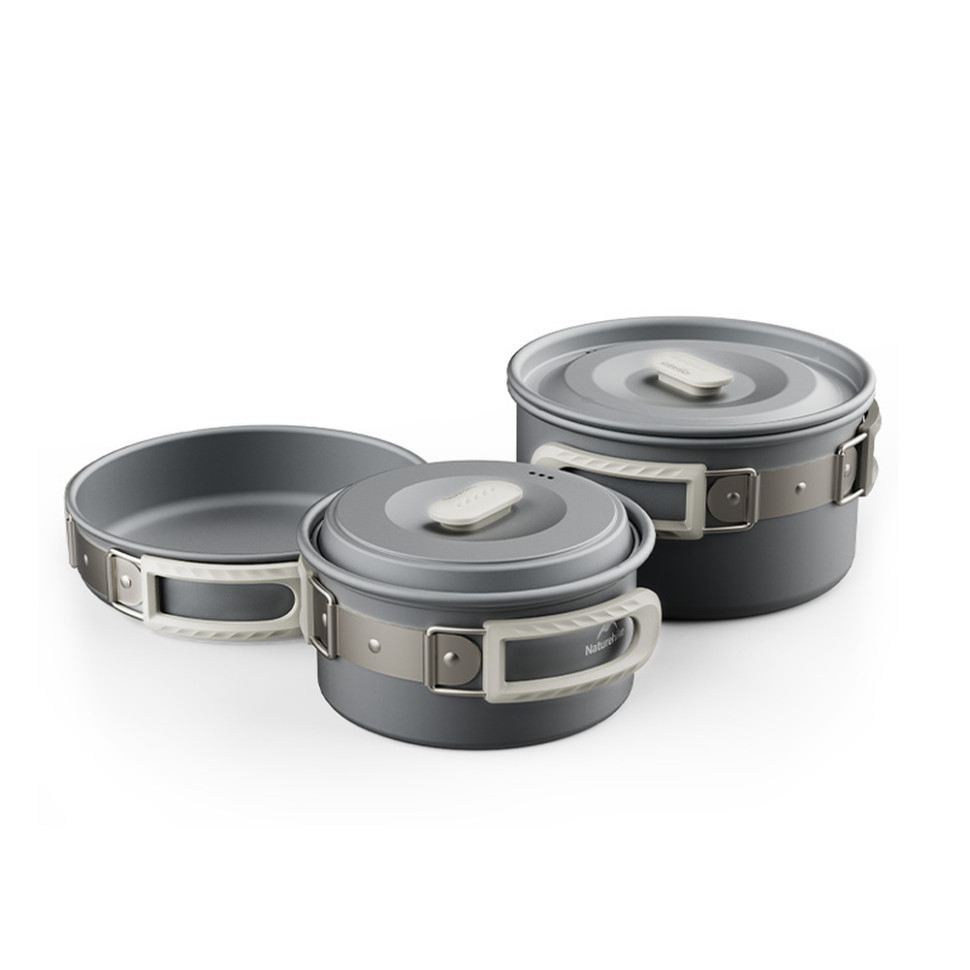 Набір туристичного алюмінієвого посуду Naturehike CNK2450CF010 (Grey)